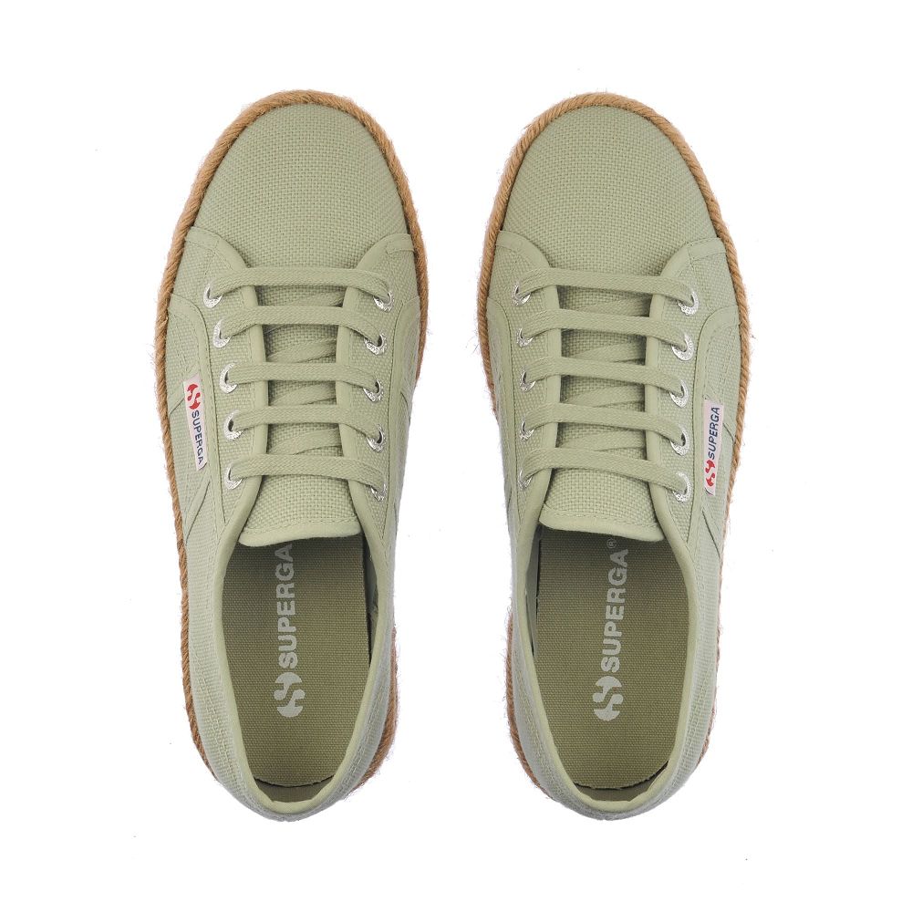 Superga 2730 Rope Green Platform Sneakers - Women's Sneakers USA | US1126189